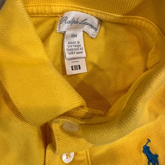 Polo Ralph Lauren Baby Boys' Cotton Mesh Short Sleeve Polo Shirt Yellow Size 18M - Picture 5 of 6